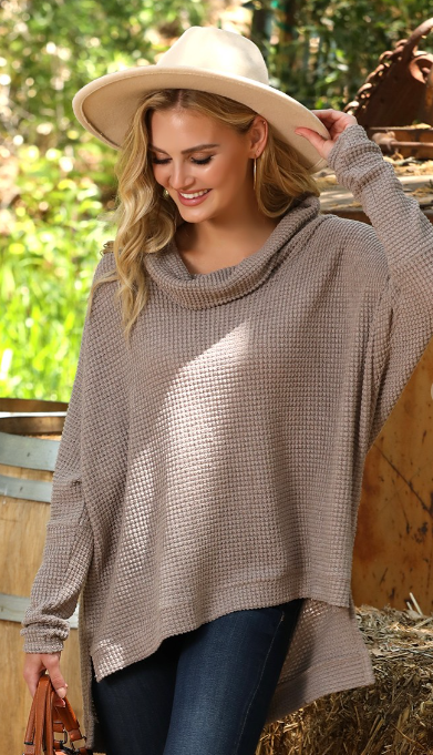 Cowl Turtle Neck-Plus Size