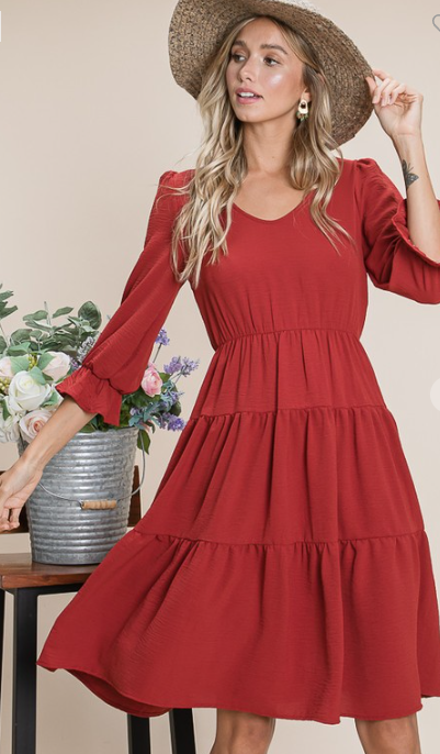 Megan Ruffle Dress-Plus Size