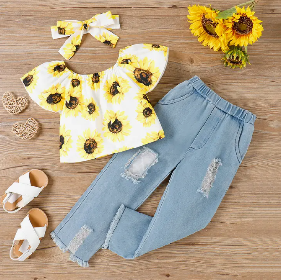 Sunflower and Jeans Set