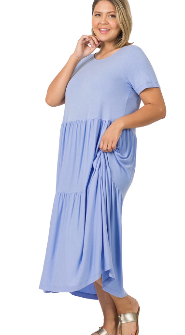 Periwinkle Maxi Dress  (Plus Size)