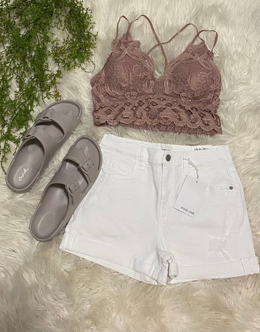 White Denim Shorts